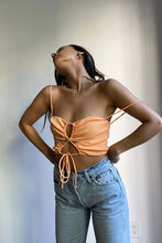 Load image into Gallery viewer, Tangerine Textured Crop Top
