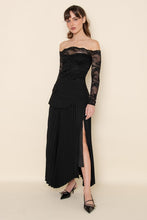 Load image into Gallery viewer, Nya Black Pleated Midi Skirt
