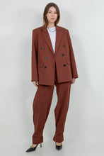 Load image into Gallery viewer, Soft Woven Trousers with Leg Opening Adjusters- Brick

