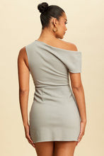 Load image into Gallery viewer, Silver Pleated Ruffle Dress
