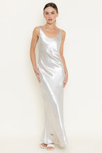 Load image into Gallery viewer, Camille Silver Satin Sleek Dress
