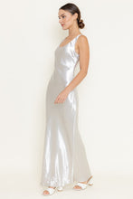 Load image into Gallery viewer, Camille Silver Satin Sleek Dress
