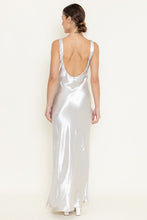 Load image into Gallery viewer, Camille Silver Satin Sleek Dress
