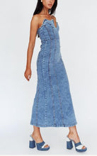 Load image into Gallery viewer, Strapless Detail Denim Dress
