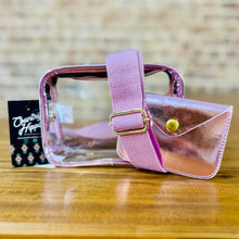 Load image into Gallery viewer, Clear Stadium Crossbody Bag- Metallic Blue

