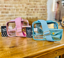 Load image into Gallery viewer, Clear Stadium Crossbody Bag- Metallic Blue
