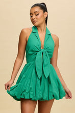 Load image into Gallery viewer, Stella Linen Tie Dress- Green
