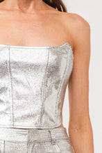 Load image into Gallery viewer, Gaia Silver Corset Top
