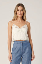 Load image into Gallery viewer, Embroidered Crop Satin Camisole
