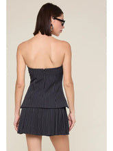 Load image into Gallery viewer, Pinstripe Tailored Black Mini Dress
