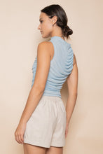 Load image into Gallery viewer, Ruched Mesh Top- Light Blue
