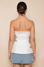 Load image into Gallery viewer, Flora White Strapless Top
