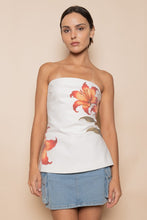 Load image into Gallery viewer, Flora White Strapless Top
