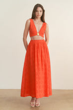 Load image into Gallery viewer, Eyelet Top + Skirt Set- Tomato Red
