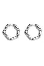Load image into Gallery viewer, Aitana Circle Stud Earrings- Silver

