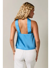 Load image into Gallery viewer, Satin Scarf Detail Top-Sky Blue
