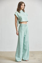 Load image into Gallery viewer, Mint Green Silver Buckle Pant Set
