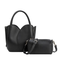 Load image into Gallery viewer, Tulip Black Vegan Leather Bag
