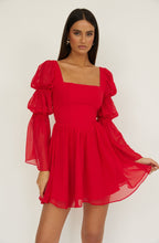 Load image into Gallery viewer, Beah Long Sleeve Mini Dress- Red
