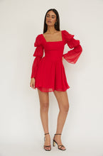 Load image into Gallery viewer, Beah Long Sleeve Mini Dress- Red
