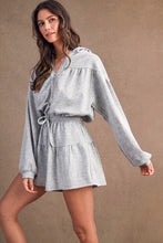 Load image into Gallery viewer, H.Grey Scuba Front Zip Hoodie Romper
