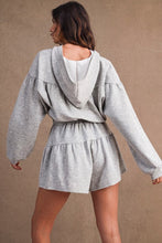 Load image into Gallery viewer, H.Grey Scuba Front Zip Hoodie Romper
