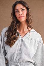 Load image into Gallery viewer, H.Grey Scuba Front Zip Hoodie Romper
