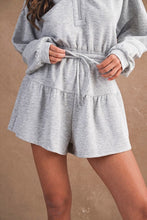 Load image into Gallery viewer, H.Grey Scuba Front Zip Hoodie Romper

