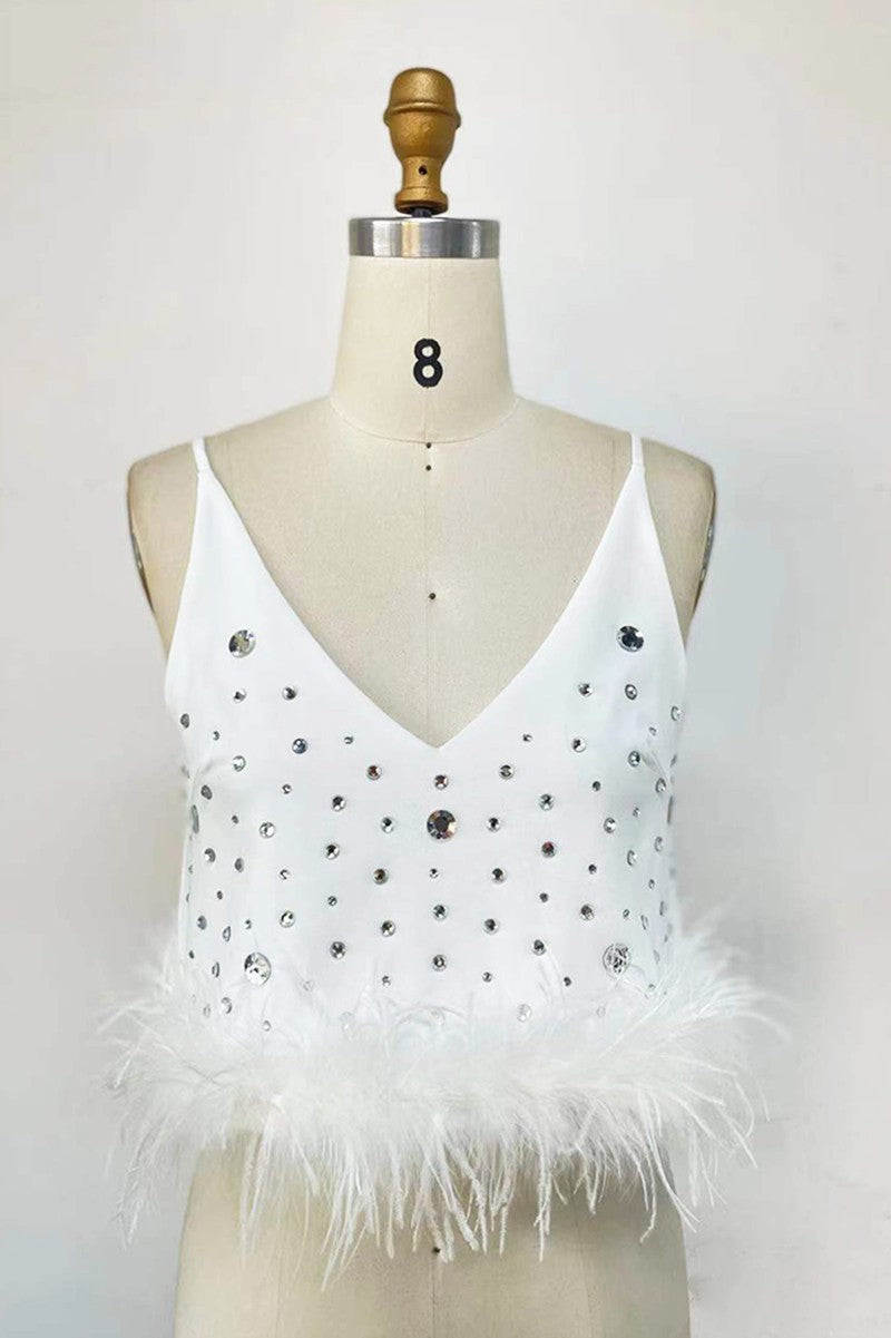 Crystal V Neck Top