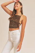 Load image into Gallery viewer, Leopard Mesh Open Back Top
