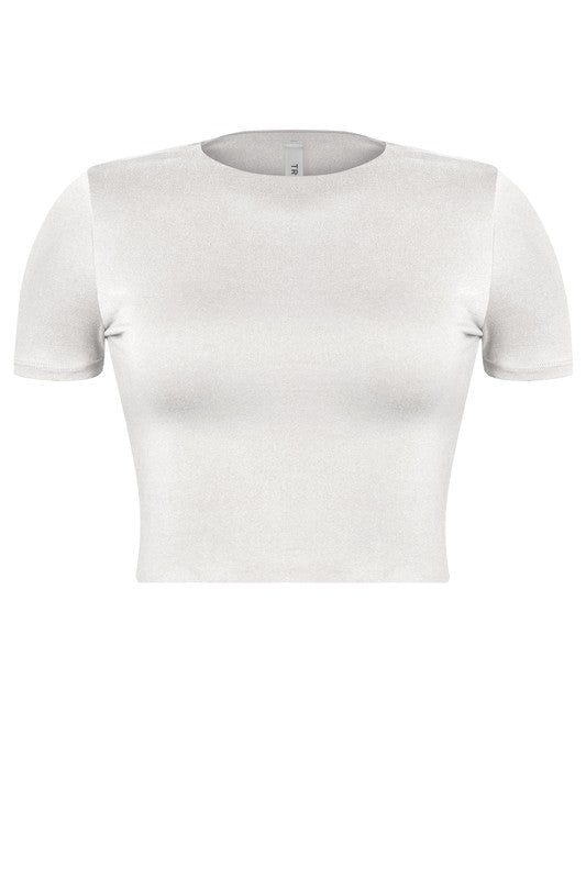 White basic crop top