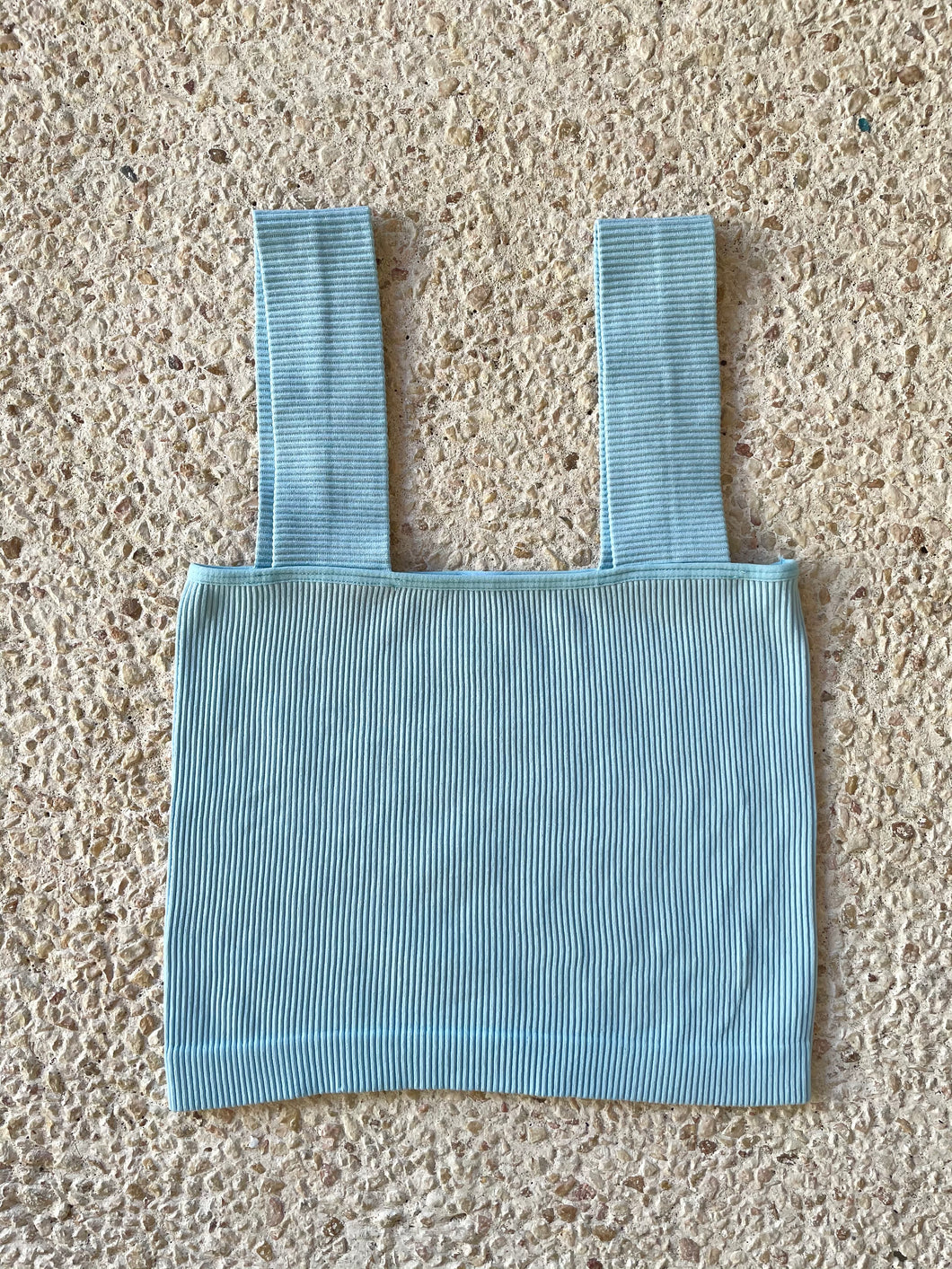 Square Neck Top- Baby Blue