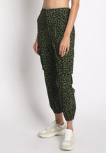 Load image into Gallery viewer, Leopard Army Green Denim Pants
