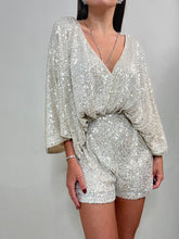 Load image into Gallery viewer, Silver Sequin Romper
