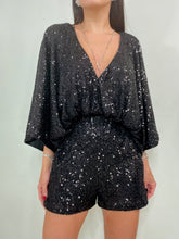 Load image into Gallery viewer, Black Sequin Romper
