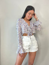 Load image into Gallery viewer, Lavanda Chiffon Tie Top
